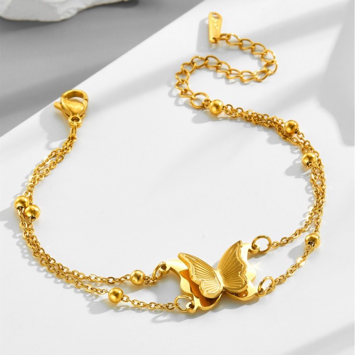 Amazon's new butterfly bracelet for women, titanium steel, non-fading, light luxury, niche and exquisite, Valentine's Day gift