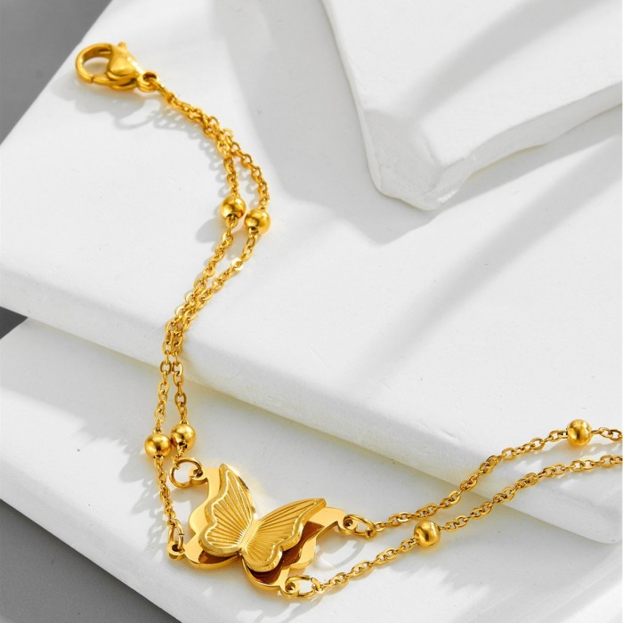 Amazon's new butterfly bracelet for women, titanium steel, non-fading, light luxury, niche and exquisite, Valentine's Day gift
