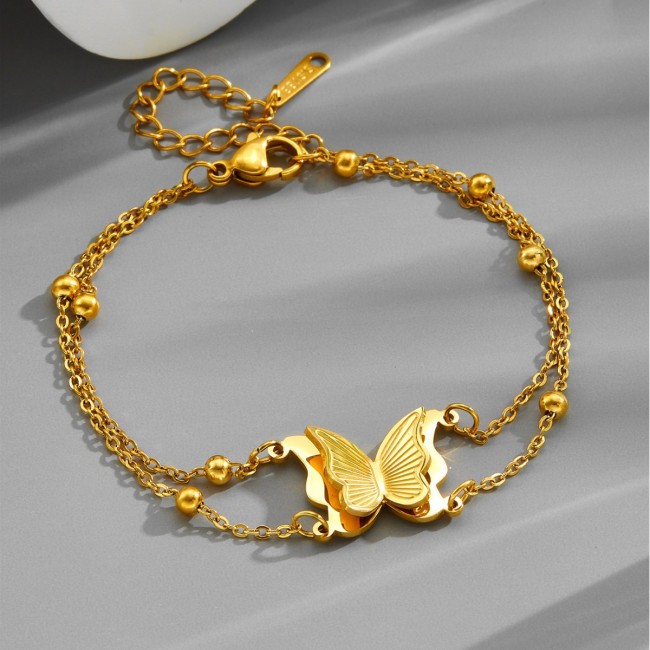 Amazon's new butterfly bracelet for women, titanium steel, non-fading, light luxury, niche and exquisite, Valentine's Day gift