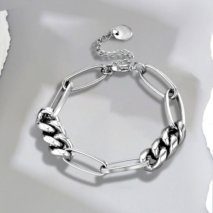 Hip-hop necklace for women, European and American retro niche style, unique and trendy, minimalist design, fashionable and simple punk bracelet