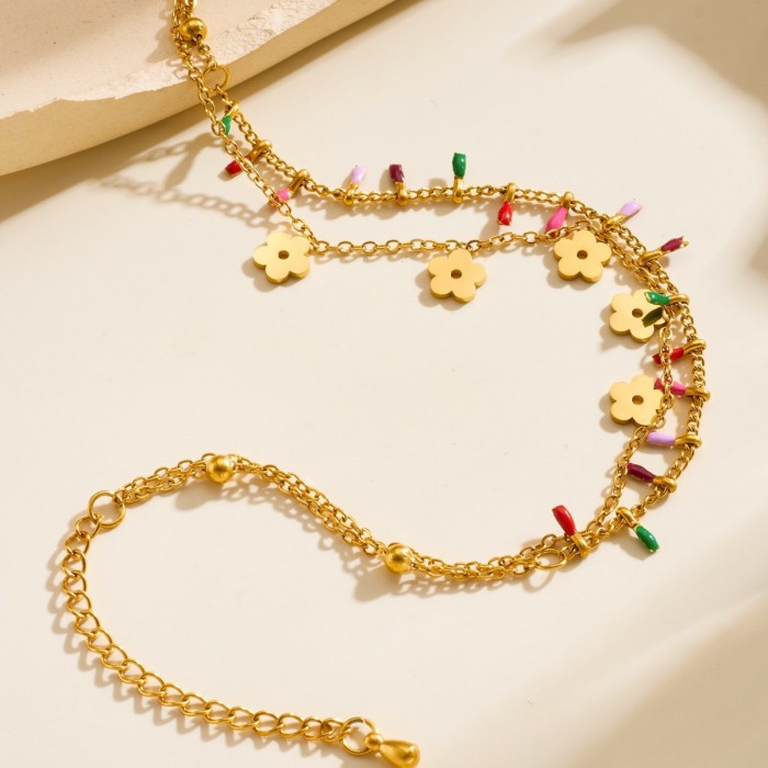 DIY jewelry chain, colorful diamond flower chain, metal high color retention handmade chain, bracelet, anklet, shoe and clothing tassel chain material