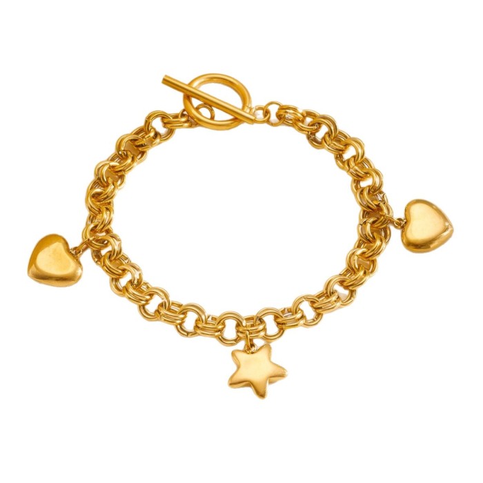 Cross-border European and American bestseller 18K stainless steel twisted chain bracelet for women, INS-style fashion Cuban chain handmade jewelry