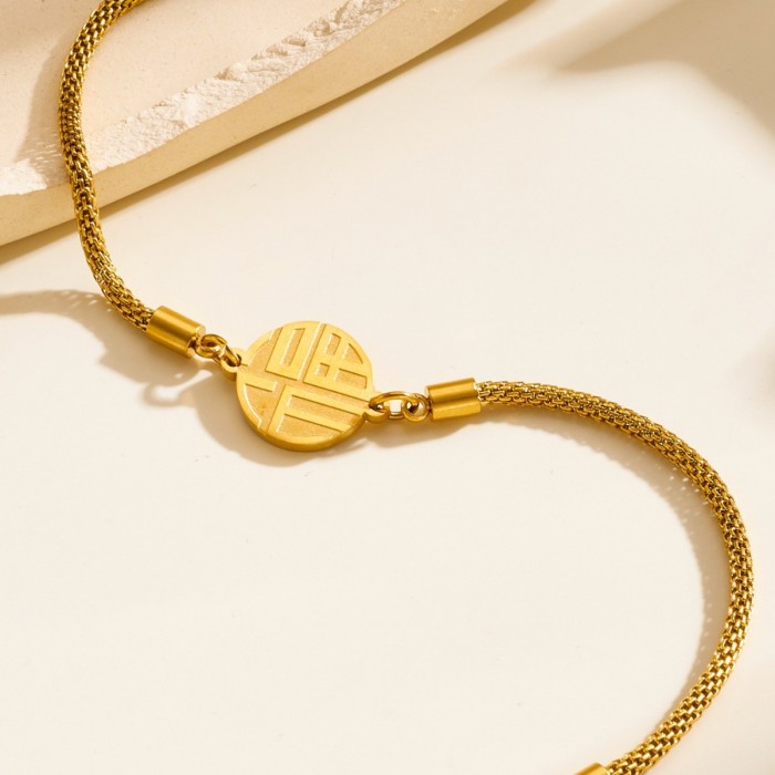 New stainless steel cross-border titanium steel bracelet, fashionable and versatile, best-selling cross-border 18k gold women's exquisite high-end jewelry