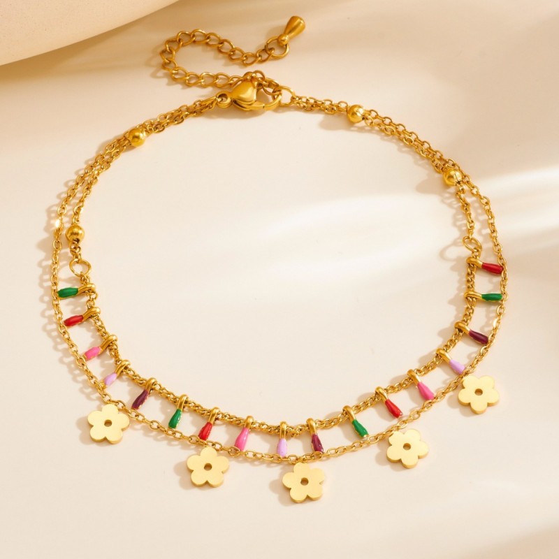 DIY jewelry chain, colorful diamond flower chain, metal high color retention handmade chain, bracelet, anklet, shoe and clothing tassel chain material