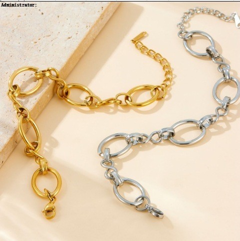 Aogu Cross-Border Best-Selling Fashionable and Unique 18K Gold Plated Stainless Steel Bracelet for Women, INS Niche Simple Versatile Bracelet