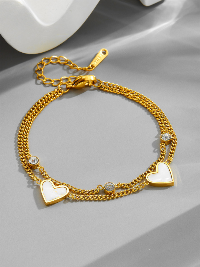 New non-fading titanium steel bracelet, electroplated with 18K gold, versatile and fashionable ins-style women's jewelry 2024, high-end feel