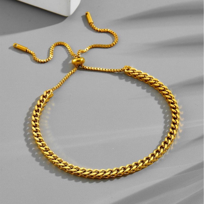 Adjustable Pull-Through Bracelet for Women, Summer Ins Niche Design, Hip-Hop Internet Celebrity Simple Minimalist Style Women's Jewelry