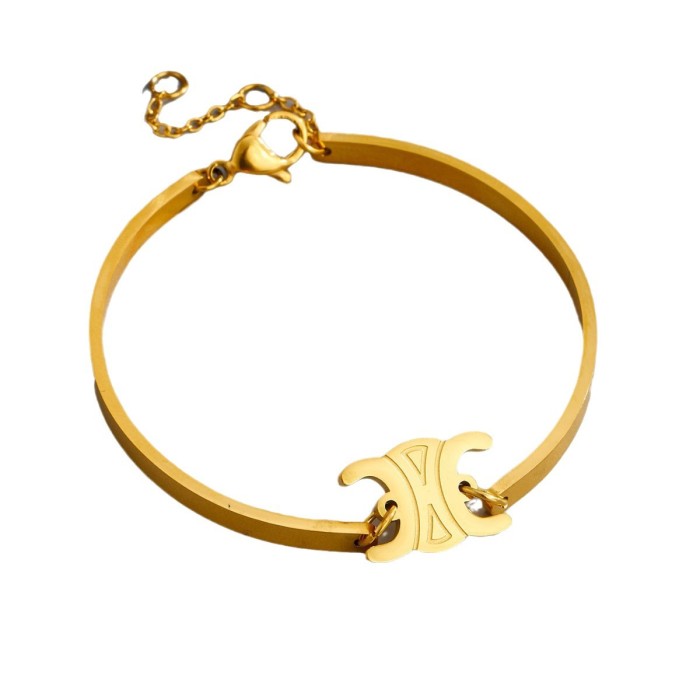 Arc de Triomphe golden vintage bracelet, ins design, niche light luxury, second-hand jewelry, accessories for girlfriends and internet celebrities, women's autumn and winter accessories