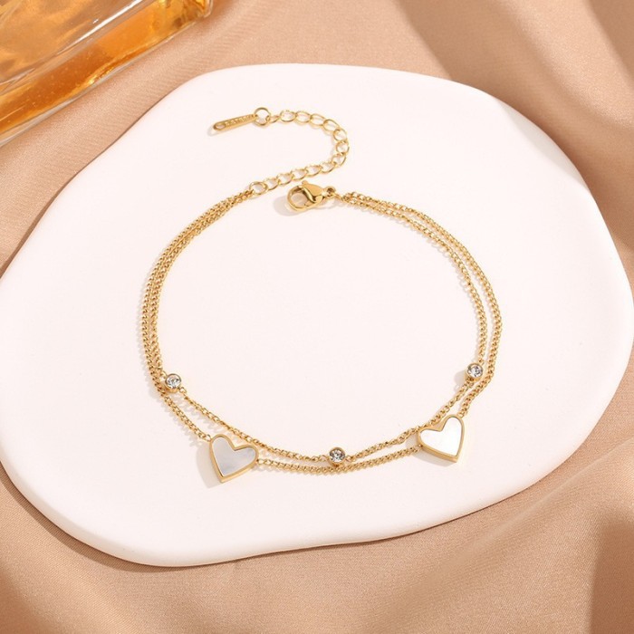New non-fading titanium steel bracelet, electroplated with 18K gold, versatile and fashionable ins-style women's jewelry 2024, high-end feel