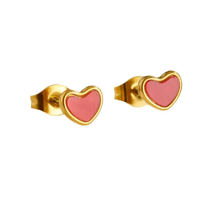 New 2024 red heart-shaped earrings for women, light luxury niche design earrings, popular stylish ear accessories