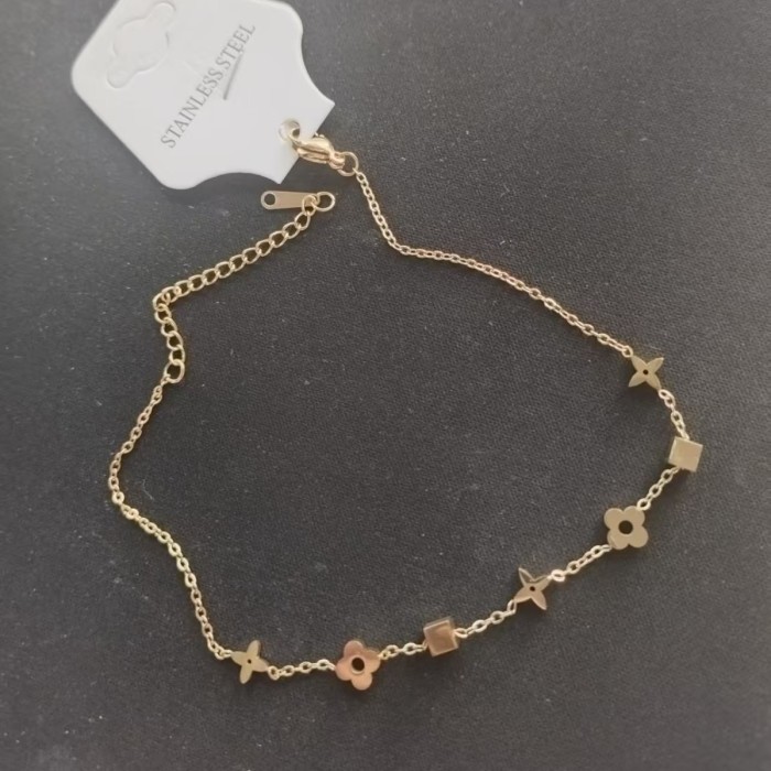 Summer 2025 New Luxury Niche Girls' High-End 18K Gold Titanium Steel Anklet for Women, Non-Fading Foot Chain Wholesale