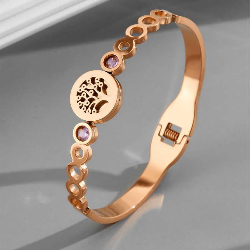 Cross-border stainless steel fashion bracelet for women, non-fading, versatile, stylish, personalized, full of diamonds, light luxury women's bracelet