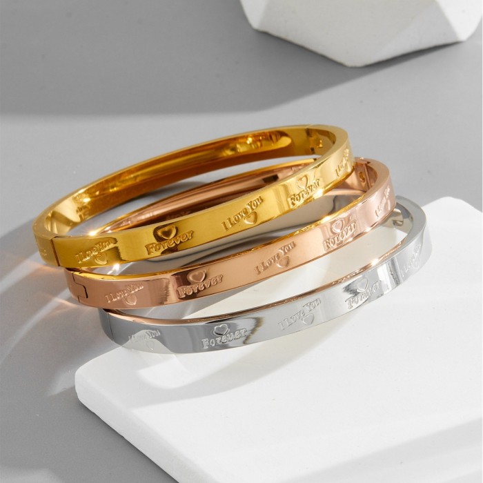 Factory wholesale LOVE bracelet stainless steel eternal love bracelet open-ended gold-plated non-fading jewelry with English letters