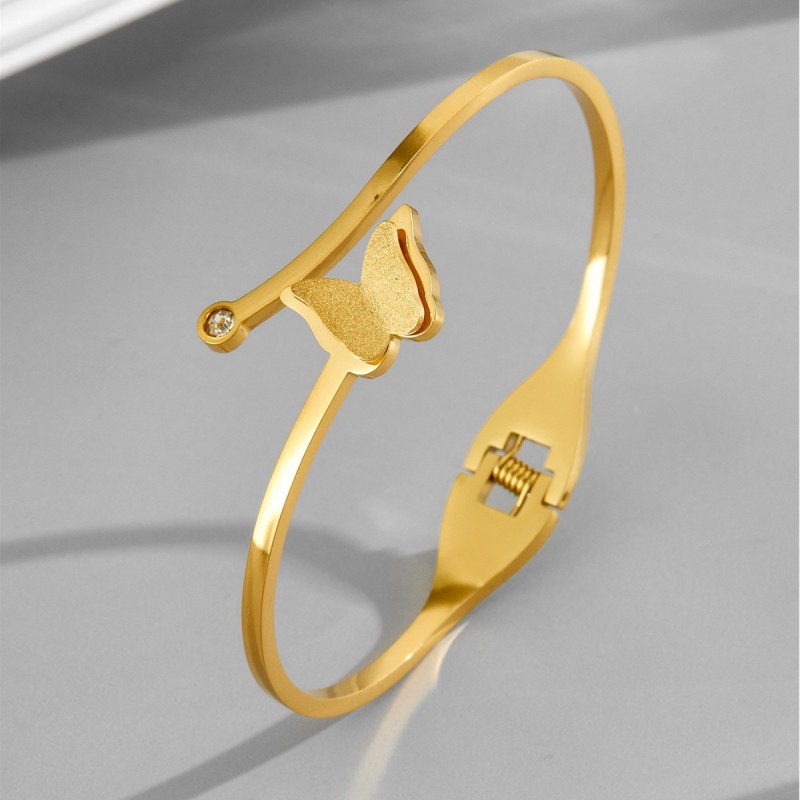 Cross-border live streaming bestseller: Frosted butterfly bracelet for women, elegant fairy style, non-fading and waterproof, wholesale
