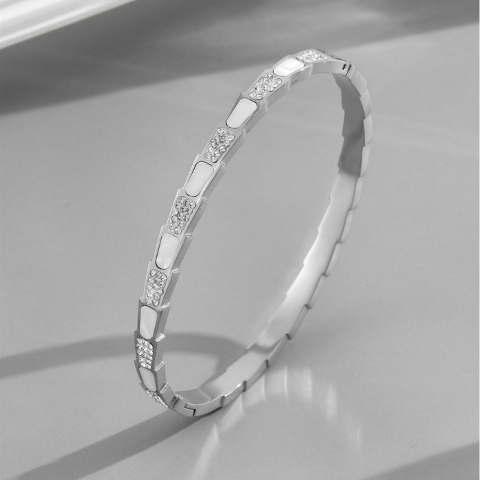 Luxurious and Exquisite Gold-Plated Bamboo Bangle, Non-Fading, Delicate Open Titanium Steel Bamboo Plain Bangle for Women