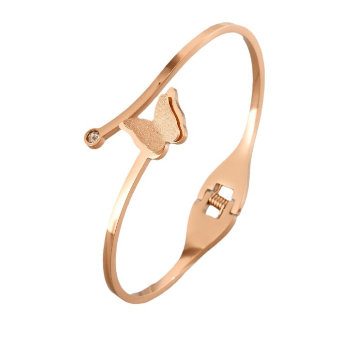 Cross-border live streaming bestseller: Frosted butterfly bracelet for women, elegant fairy style, non-fading and waterproof, wholesale