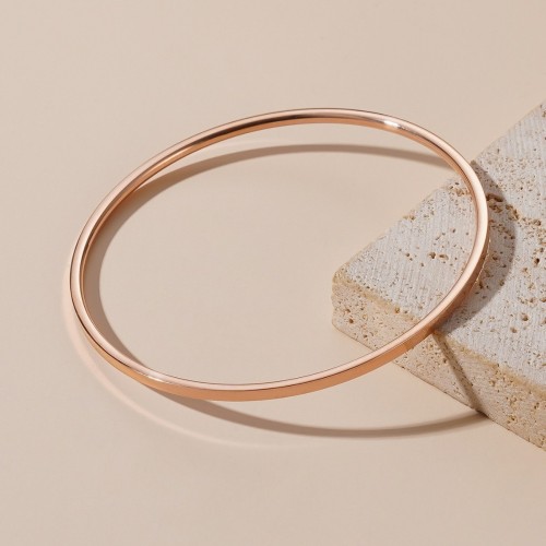 INS jewelry retro simple versatile plain ring three-color titanium steel bracelet thin multi-ring three-layers bracelet set