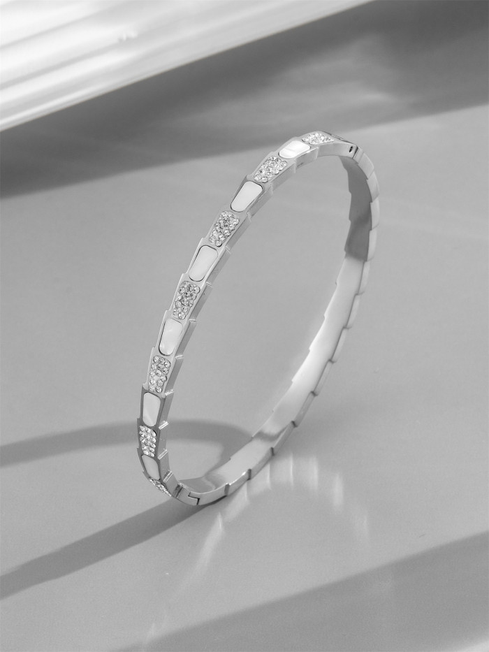 Luxurious and Exquisite Gold-Plated Bamboo Bangle, Non-Fading, Delicate Open Titanium Steel Bamboo Plain Bangle for Women