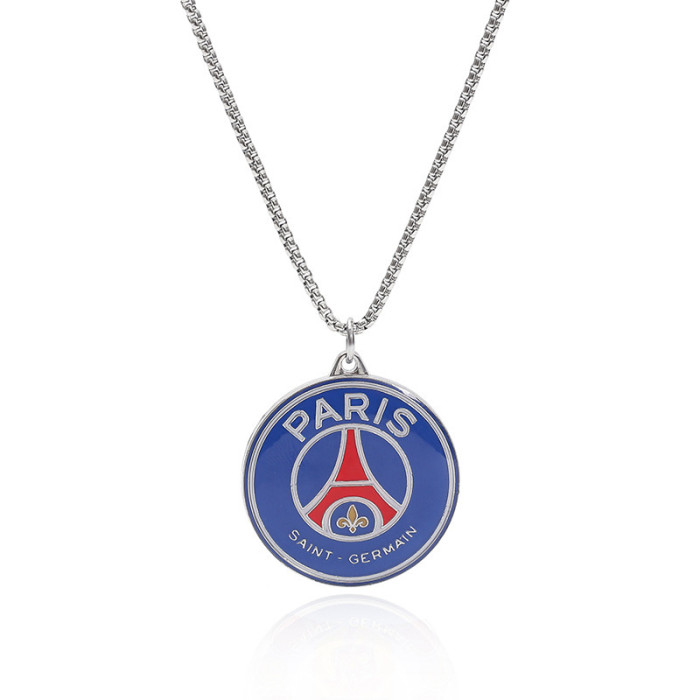 European and American cross-border football event Barcelona Real Madrid Juventus Paris Manchester United club logo necklace fashion jewelry for women