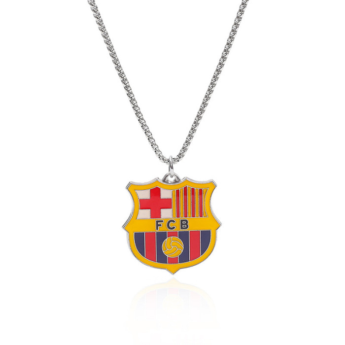 European and American cross-border football event Barcelona Real Madrid Juventus Paris Manchester United club logo necklace fashion jewelry for women