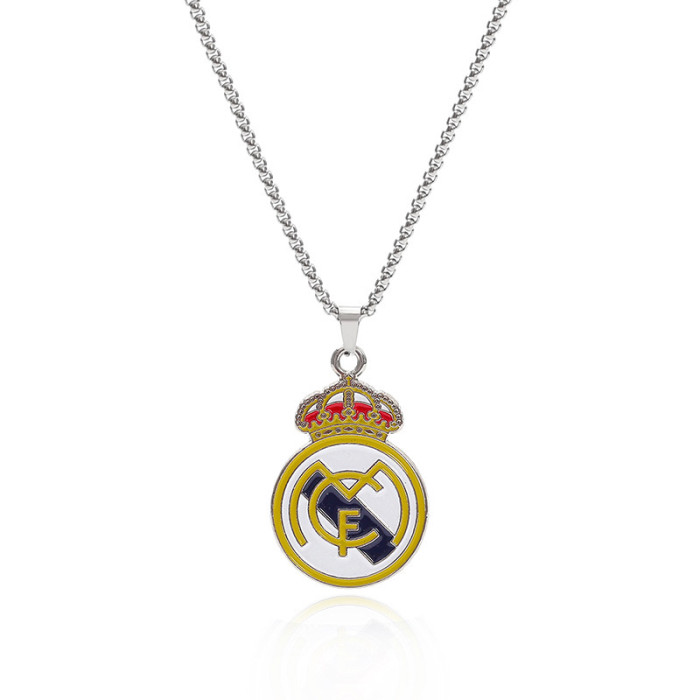 European and American cross-border football event Barcelona Real Madrid Juventus Paris Manchester United club logo necklace fashion jewelry for women