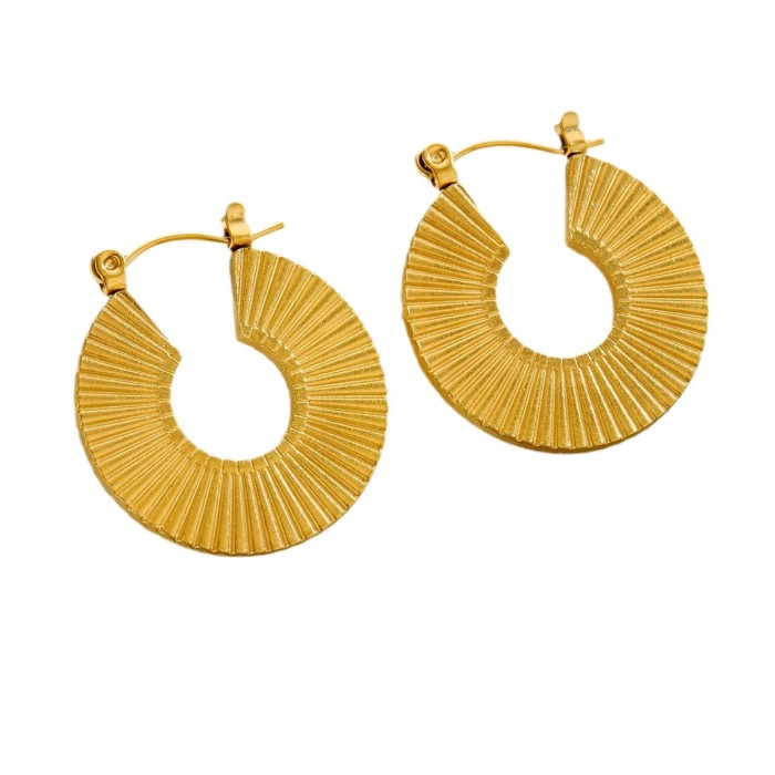 Minimalist Titanium Steel Earrings for Women, Geometric Design Hoop Earrings, 18K Stainless Steel Earrings Wholesale
