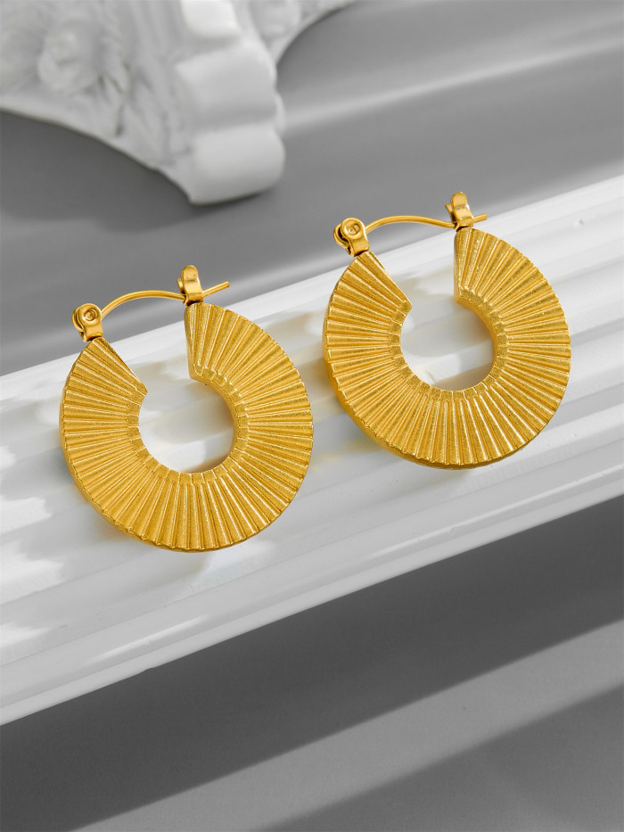 Minimalist Titanium Steel Earrings for Women, Geometric Design Hoop Earrings, 18K Stainless Steel Earrings Wholesale