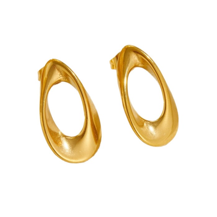 Hot-selling Fashion Simple High-end Design Irregular Water Drop-shaped Stainless Steel Earrings Wholesale
