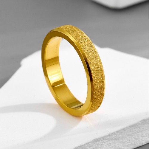 TikTok-style stainless steel frosted pearl ring, popular titanium steel couple rings, European and American hand jewelry wholesale