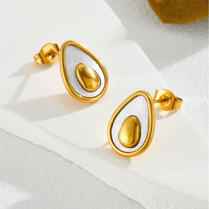 British-style Avocado Jewelry Set for Women, Necklace and Earrings, Non-fading, Wholesale Jewelry Factory