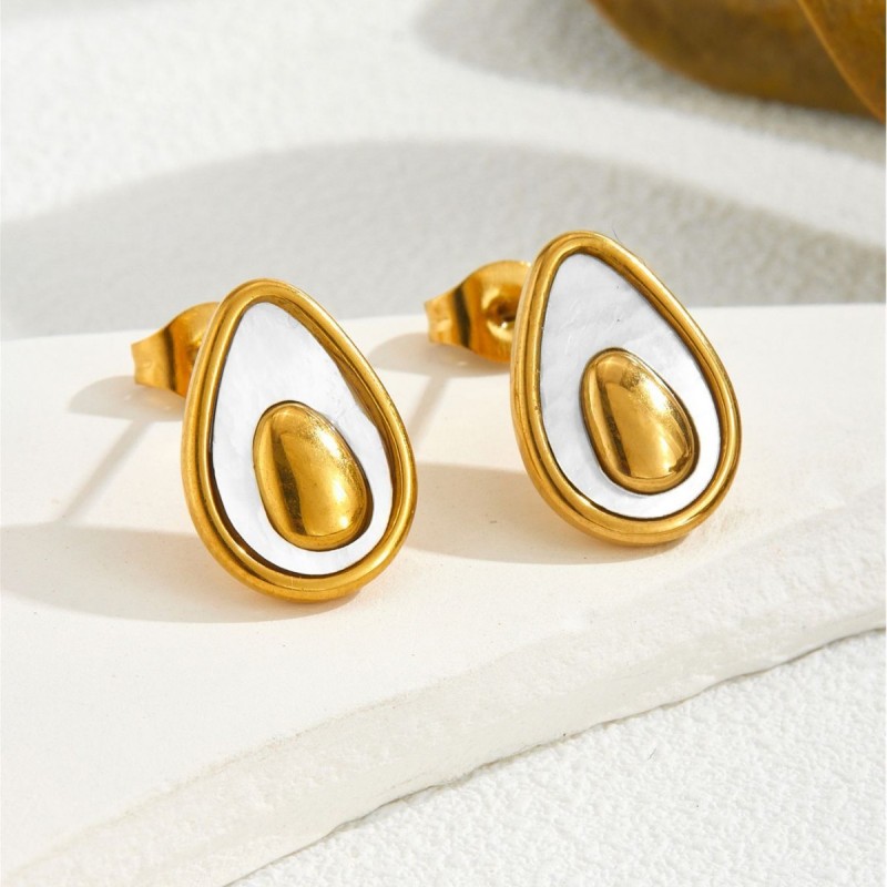 British-style avocado jewelry set for women, necklace and earrings, non-fading, wholesale jewelry factory