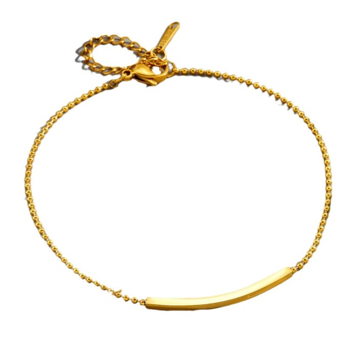 2024 New Trendy Summer Women's 18K Gold Anklet, Internet Celebrity Smile Zirconia Ins Anklet, Simple and Non-Fading