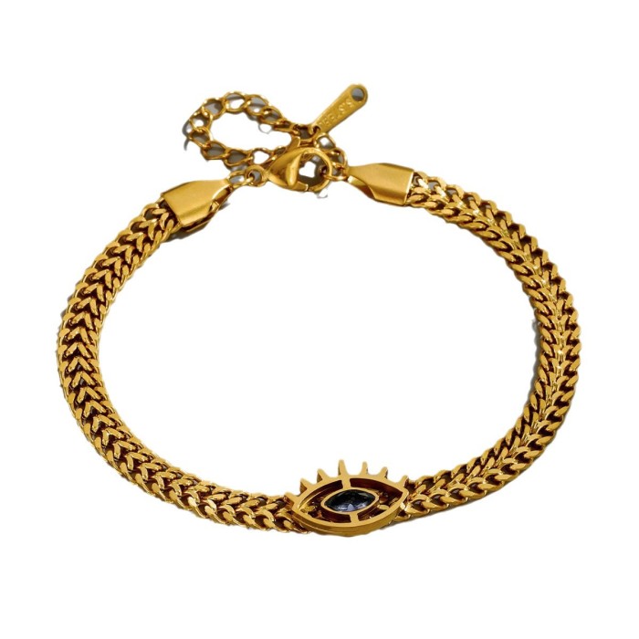 Fashion Niche Design Retro High-end Metal Chain Titanium Steel Stone-Encrusted Hollow Butterfly Pendant Bracelet, N...