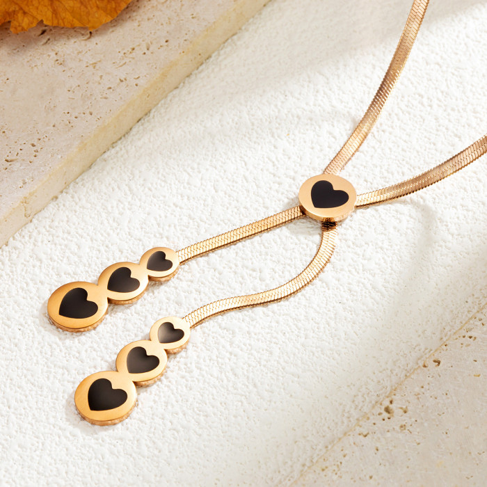 Qingchen Titanium Steel Necklace, Ins 2023 New Trendy Simple and Elegant Versatile Collarbone Chain Pendant Jewelry