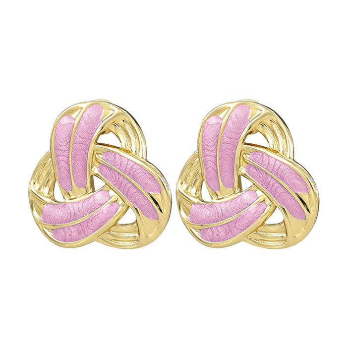 Titanium steel braided knot earrings for women, fashionable and simple ins-style earrings, cross-border bestseller, personalized jewelry
