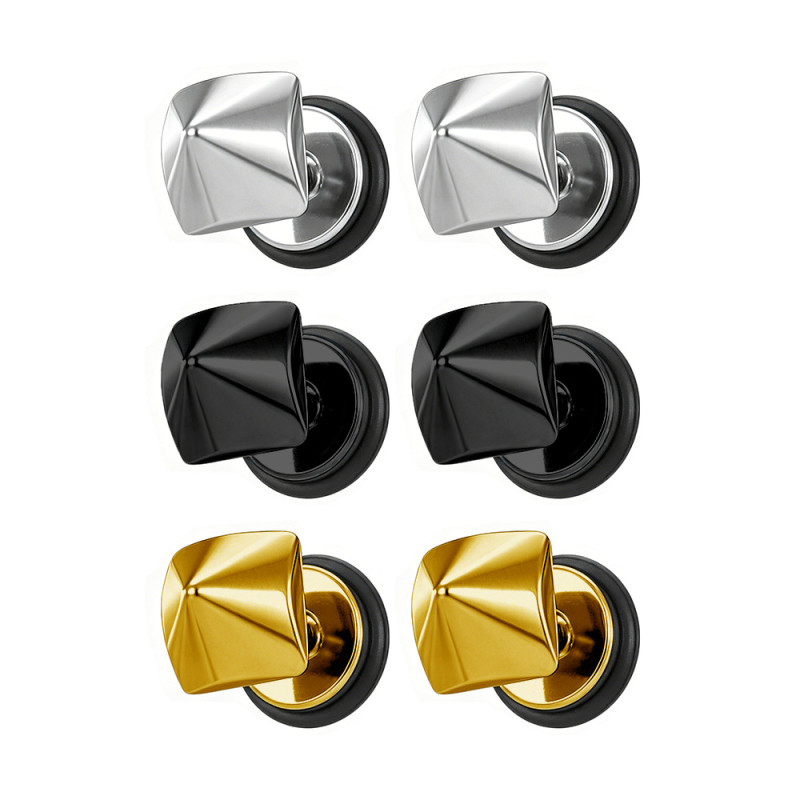 European and American style geometric titanium steel earrings, unisex versatile magnetic ear clips, light luxury fashion personalized ear accessories, cross-border wholesale