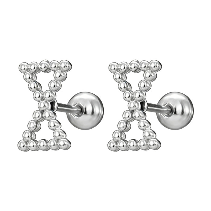 Titanium Steel Simple Ocean Style Earring Set, Unique Star-Shaped Shell Beaded Earrings, European and American Fashion Versatile Stud Earrings