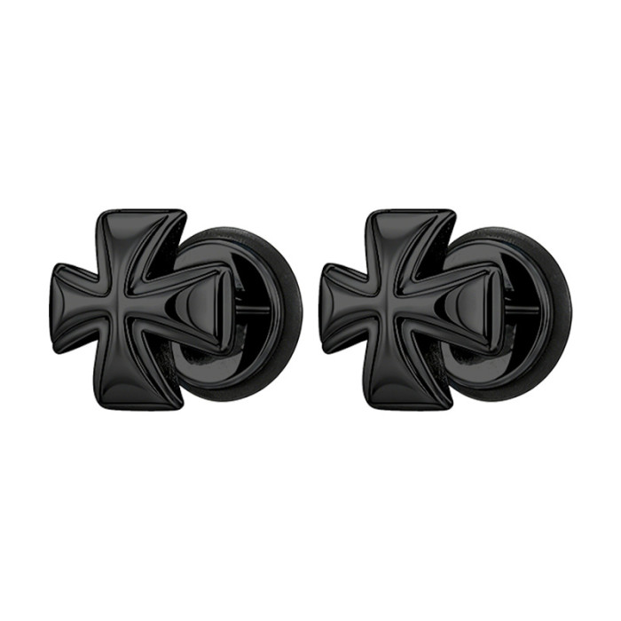 Titanium steel cross earrings for men and women, trendy hip-hop personalized fashion earrings, simple European and American style trendy earrings