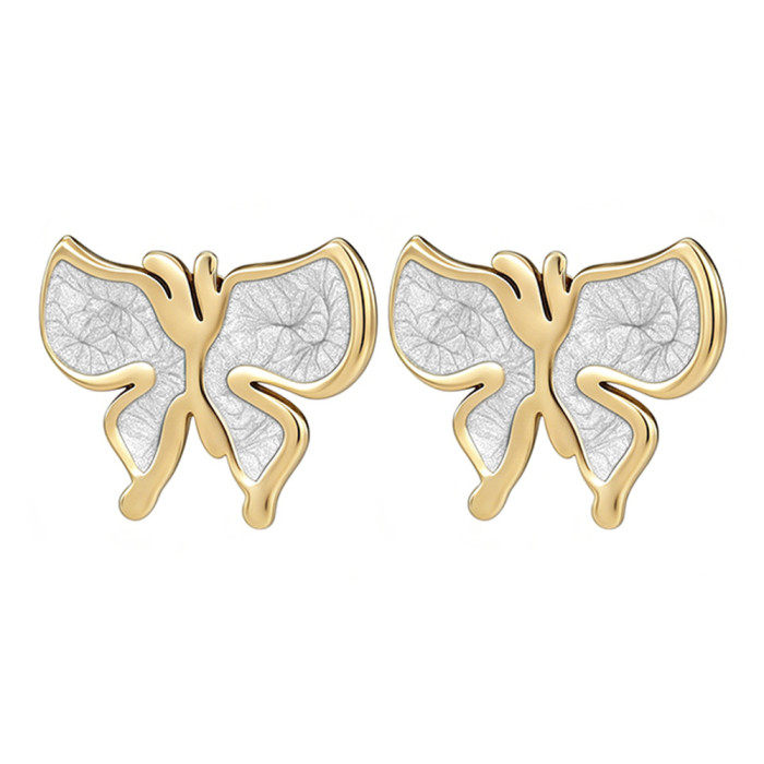 Butterfly earrings for women, niche design, light luxury, fashionable and high-end earrings, titanium steel earrings, simple, unique, trendy accessories