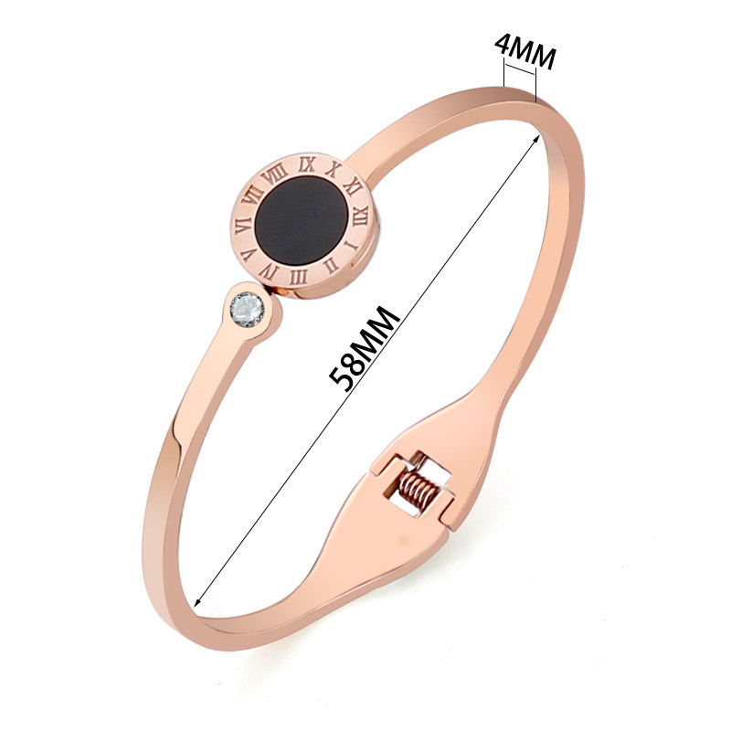 European and American fashion titanium steel bracelet for women, rose gold, simple and elegant, open bangle, non-fading, cross-border wholesale