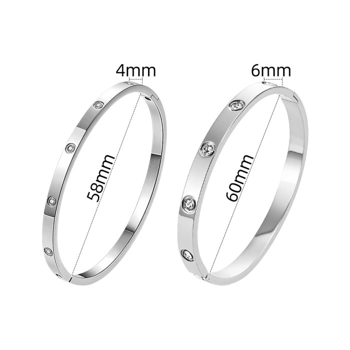 Fashionable and simple titanium steel open bracelet for women in rose gold and silver, light luxury and high-end couple's bracelet, cross-border wholesale