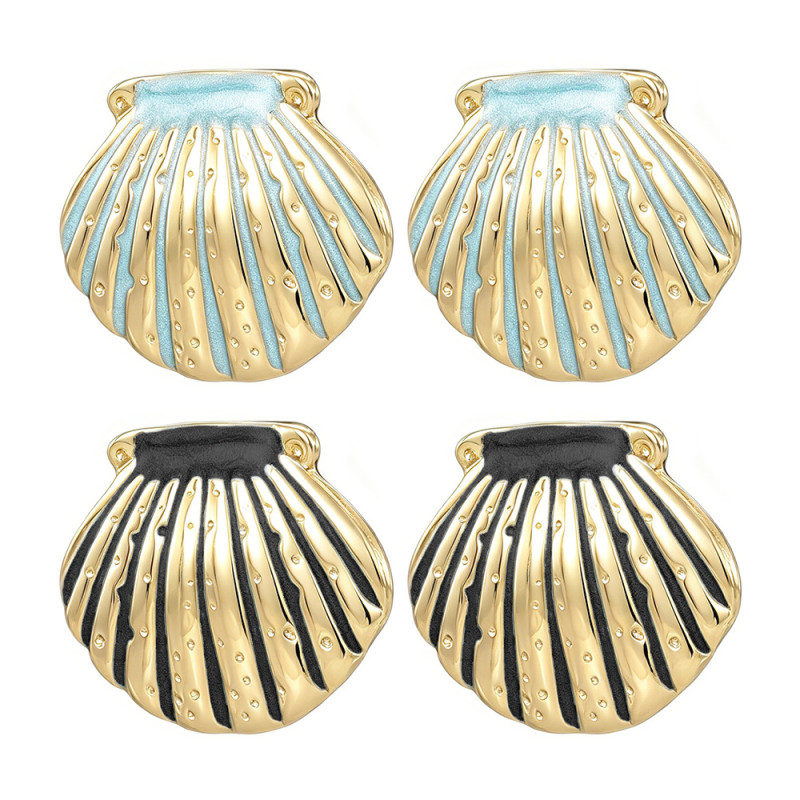 Scallop earrings for women, ocean style, 18K gold plated shell earrings, cross-border best-selling jewelry, new summer model