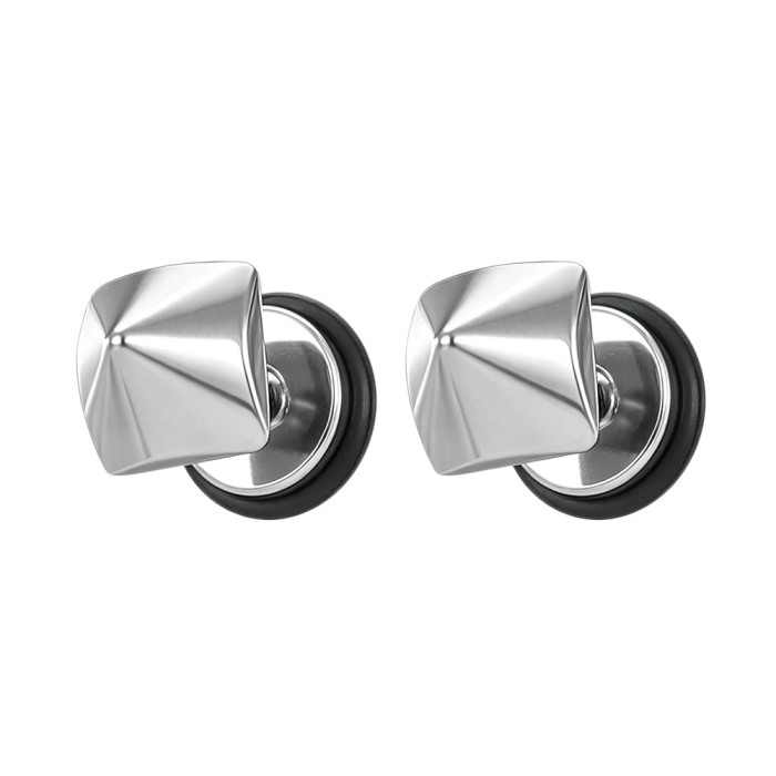European and American style geometric titanium steel earrings, unisex versatile magnetic ear clips, light luxury fashion personalized ear accessories, cross-border wholesale