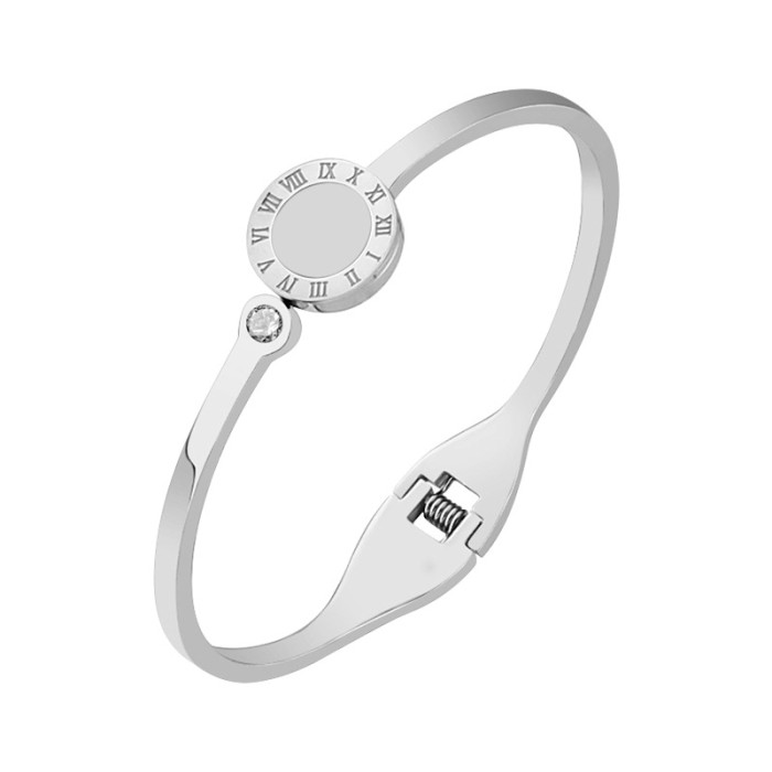 European and American fashion titanium steel bracelet for women, rose gold, simple and elegant, open bangle, non-fading, cross-border wholesale