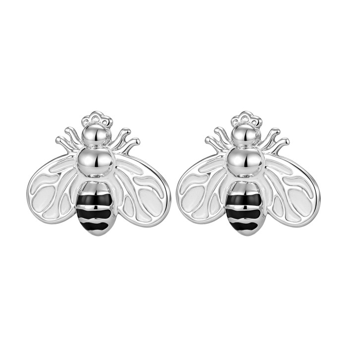 Fashionable retro bee pendant DIY jewelry accessories stainless steel oil-painted alloy pendant hot-selling cross-border