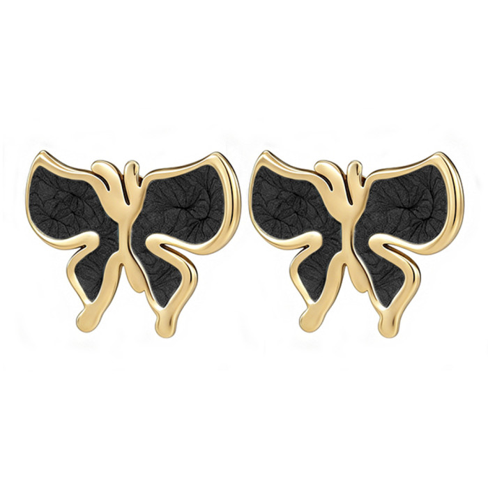Butterfly earrings for women, niche design, light luxury, fashionable and high-end earrings, titanium steel earrings, simple, unique, trendy accessories