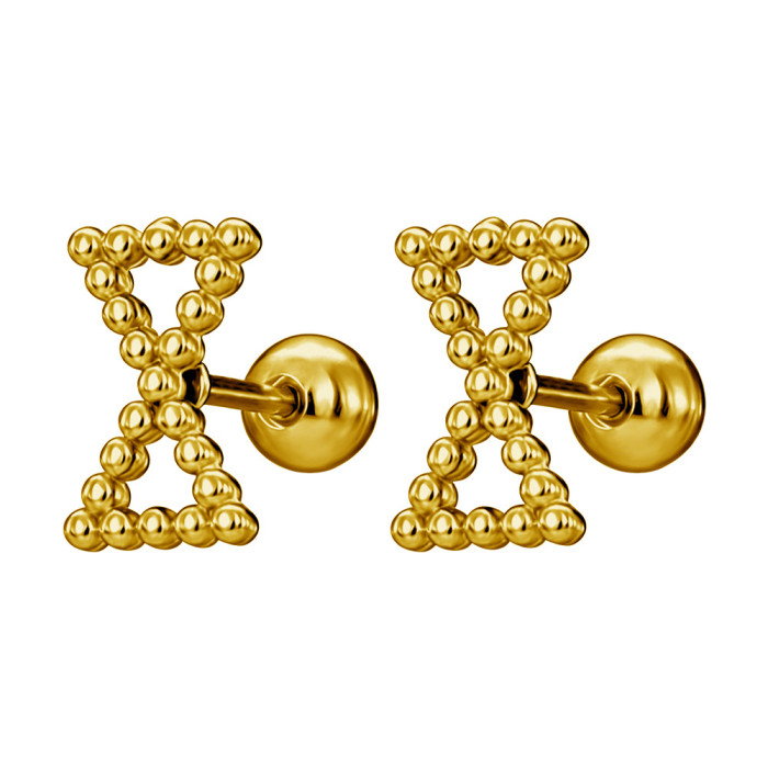 Titanium Steel Simple Ocean Style Earring Set, Unique Star-Shaped Shell Beaded Earrings, European and American Fashion Versatile Stud Earrings
