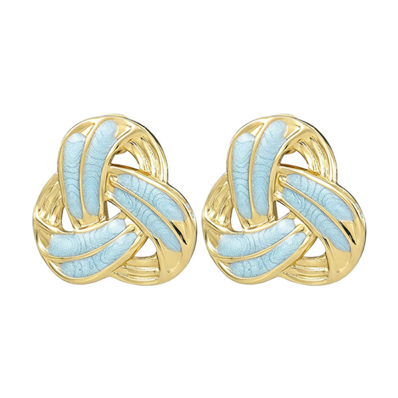 Titanium steel braided knot earrings for women, fashionable and simple ins-style earrings, cross-border bestseller, personalized jewelry