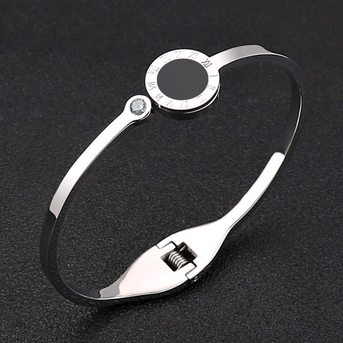 European and American fashion titanium steel bracelet for women, rose gold, simple and elegant, open bangle, non-fading, cross-border wholesale