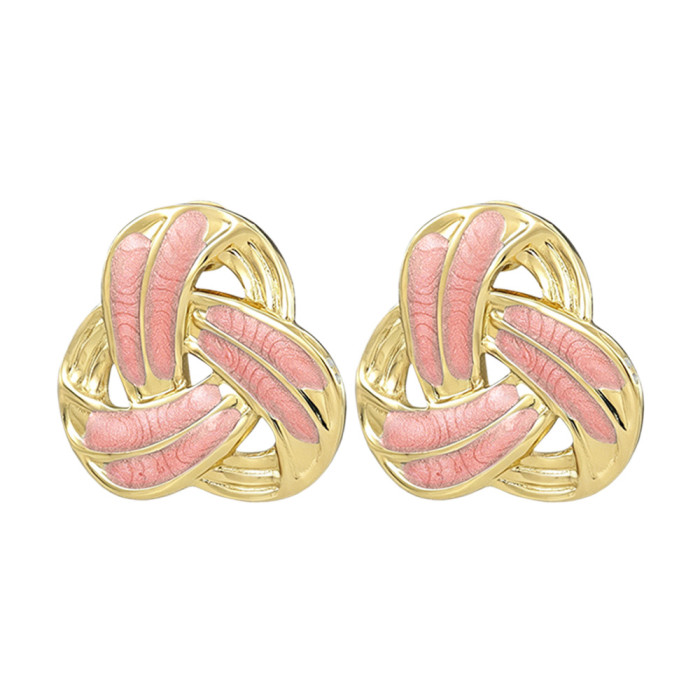 Titanium steel braided knot earrings for women, fashionable and simple ins-style earrings, cross-border bestseller, personalized jewelry